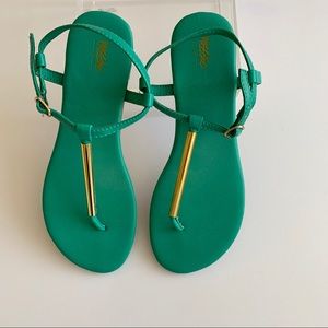 Mossimo Teal & Gold Sandals.  Sz. 6.5